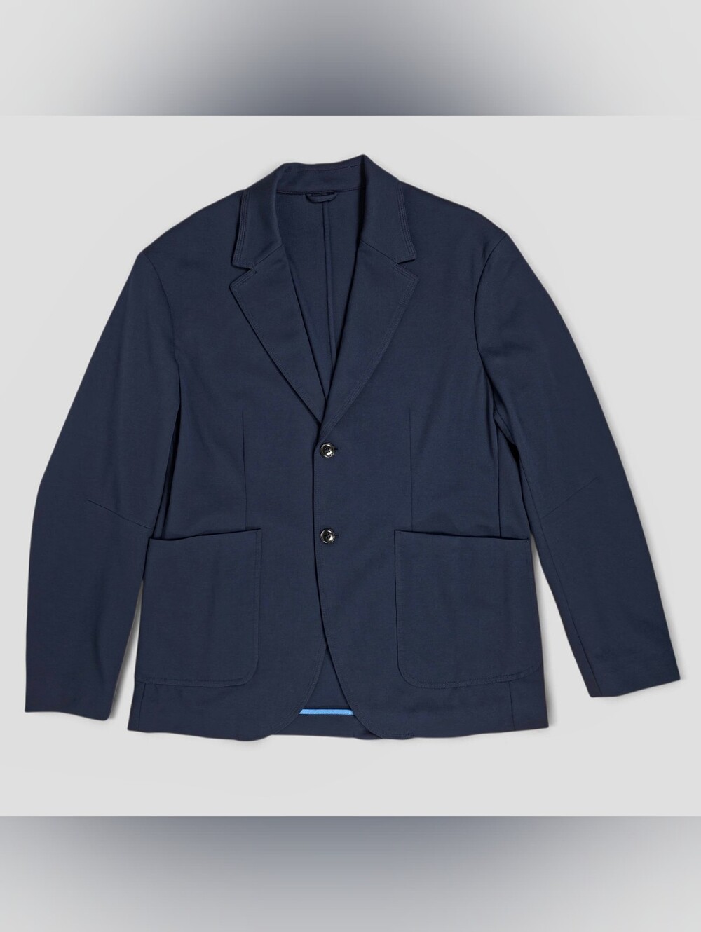 Sisley In Motion Men's Jersey Blazer IT 52/US 42 Navy Stretch Knit Slim Comfort